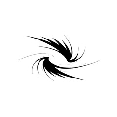 Black Spiral Abstract Vector Design on White Background