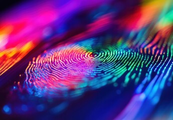 close up of colorful fingerprint