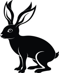 Jackalope Silhouette Vector & Mythical Creature Icon