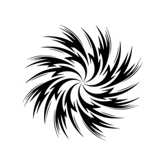 Abstract Black Burst on Gray - Dynamic Design Element