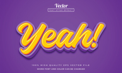Yeah text effect 3d style