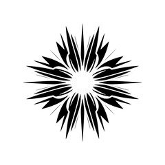 Fototapeta premium Abstract Floral Design, Minimalist, Geometric Starburst on Gray