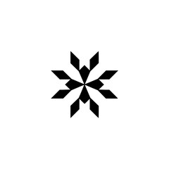 Geometric Starburst Logo on Light Gray Background, Minimalist Design