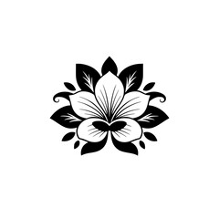 Elegant Floral Motif Vector, Black and White, Minimalist Design