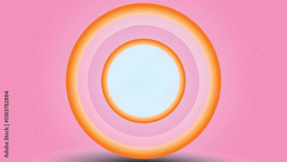 Poster abstract background with pink and orange circles. modern futuristic background. abstract circle back