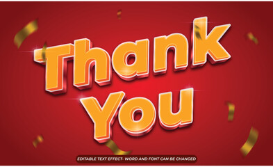 editable text thank you 3d style text effect