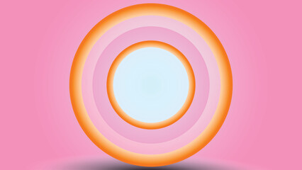 Abstract background with pink and orange circles. Modern futuristic background. Abstract circle background vector design.