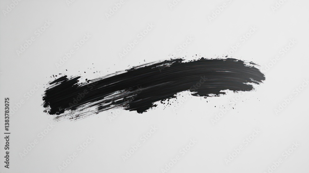 Poster abstract monochrome background with single horizontal brushstroke texture