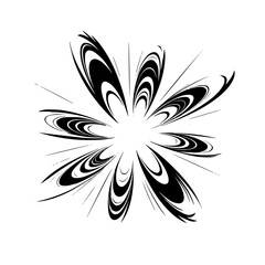 Abstract Floral Burst Design in Minimalist Style