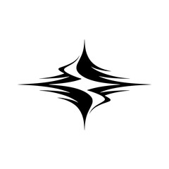 Abstract Black Graphic Design Element on Gradient Background