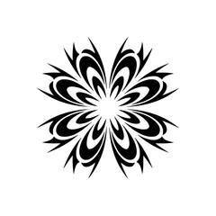 Abstract Black and White Floral Design Element