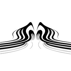 Abstract Black and White Flowing Lines - Elegant Minimalist Design