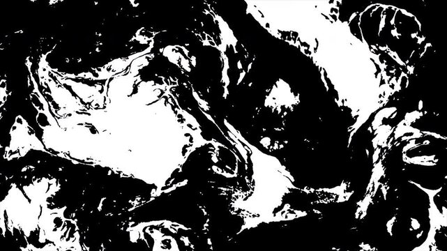 A grunge ink splat illustration featuring a black and white bear and wolf with a black bear on a tree, surrounded by a dirty texture and floral border