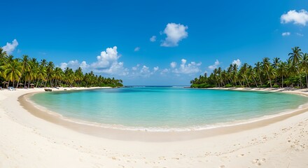 Fototapeta premium Azure Embrace: Noontide Lagoon AI Generated