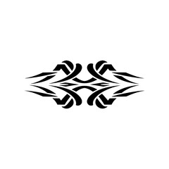 Black Tribal Ornament on Gray Background, Vector Illustration