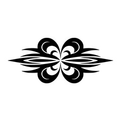 Elegant Black Floral Ornament on White Background