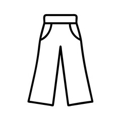 Outline pants vector illustration casual trousers fashion apparel clothing garment design template wide leg pants style