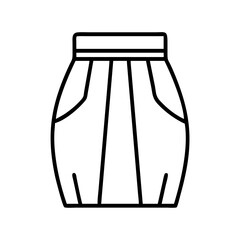 Outline skirt vector drawing fashion apparel design element trendy clothing icon stylish garment illustration 