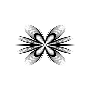 Geometric Floral Design with Parallel Lines and Gradient Background