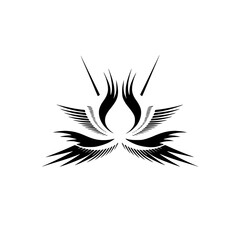 Abstract Wings Logo: Elegant Minimalist Design for Branding
