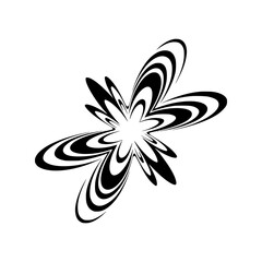 Fototapeta premium Abstract Black and White Floral Design on Light Gray Background