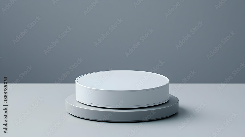 Poster abstract geometric display platform in gray and white