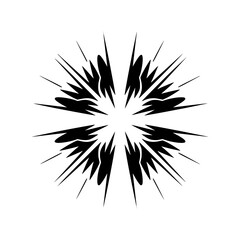 Fototapeta premium Black Starburst Vector Design on Gray Background