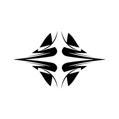 Fototapeta premium Geometric Tribal-Inspired Black & White Logo Element