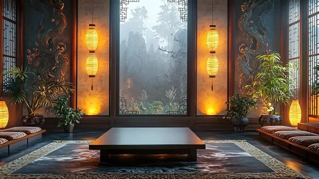 reception hall chinese interior video
