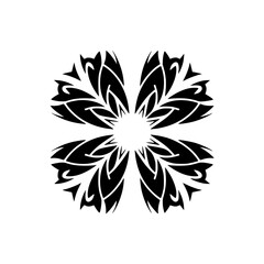 Modern Black Floral Design on Gradiant Background