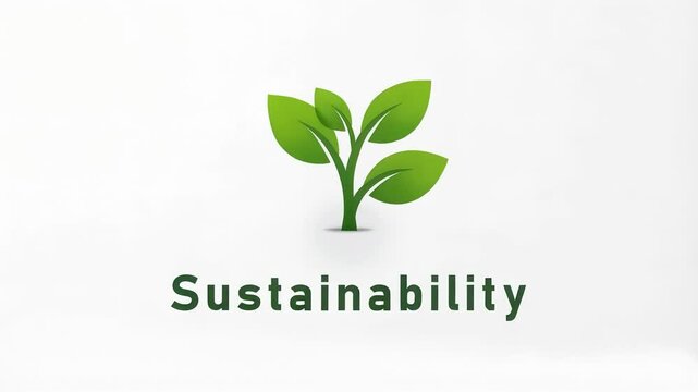 Animated logo of a green plant, representing sustainability, environmental consciousness, renewable resources, and eco-friendly business practices.