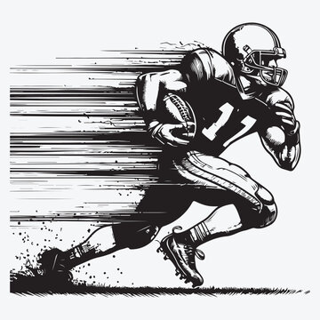 American Football Player Running Back stock illustration