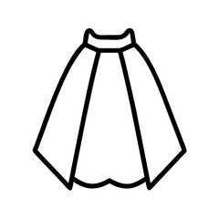 Outline flared skirt fashion apparel clothing garment style design vector template illustration icon