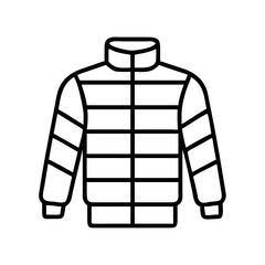 Outline style winter puffer jacket vector illustration for fashion and apparel design projects