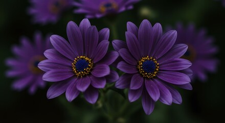 Fototapeta premium Twilight's Purple Embrace AI Generated