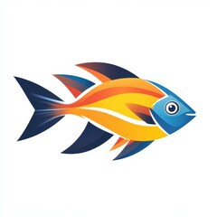 Fototapeta premium Colorful tropical fish swimming through vibrant ocean waters during a sunny day