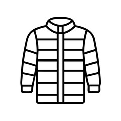 Outline puffer jacket vector illustration for winter fashion apparel and outerwear designs and concepts