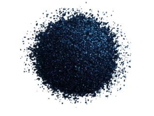 Sparkling blue glitter particles for creative decoration and crafts, cut out
