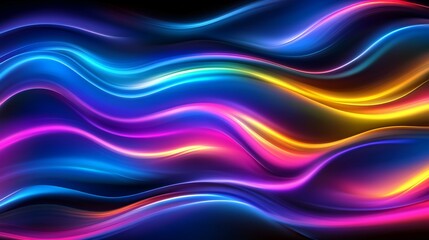 Obraz premium Flowing Waves Of Bright Colorful Light Form A Dynamic Backdrop