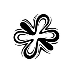 Abstract Black Floral Design on Gradient Background