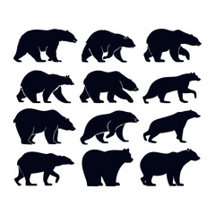 Bear silhouette bundle vector design