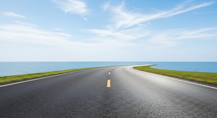 Naklejka premium Coastal Horizon Drive AI Generated