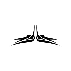 Abstract Tribal Design: Black Graphic on White Background