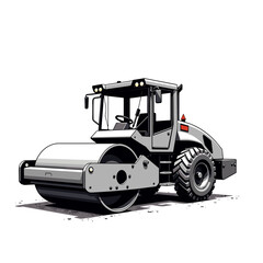 Naklejka premium Road Roller Illustration on White Background 