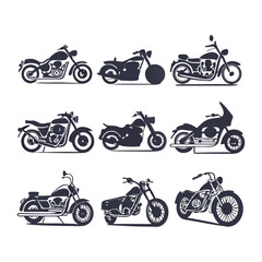 Motorcycle silhouette bundle vector design