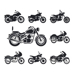 Motorcycle silhouette bundle vector design