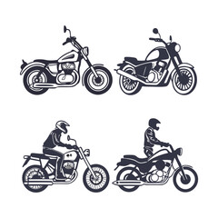 Obraz premium Motorcycle silhouette bundle vector design