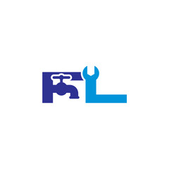 Letter F and L Plumber Logo Vector 001
