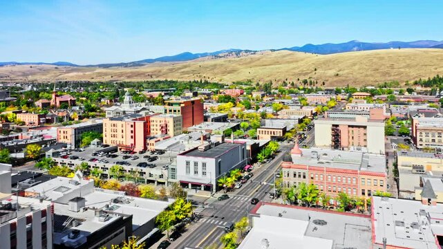 Fly over Missoula, Montana. Missoula is a city in and the county seat of Missoula County, Montana. It is located along the Clark Fork River.