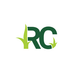 Initials Letters RC with Grass Logo Vector 001